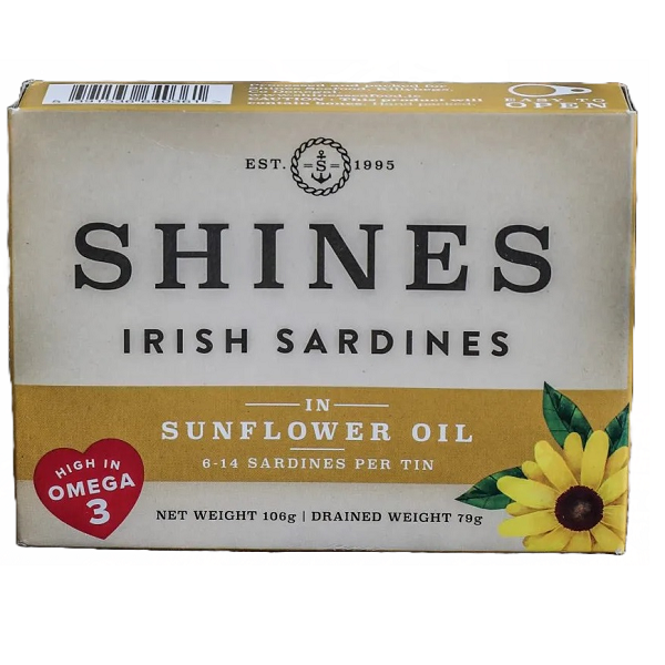 Shines Irish Sardines in Sunflower Oil 106g