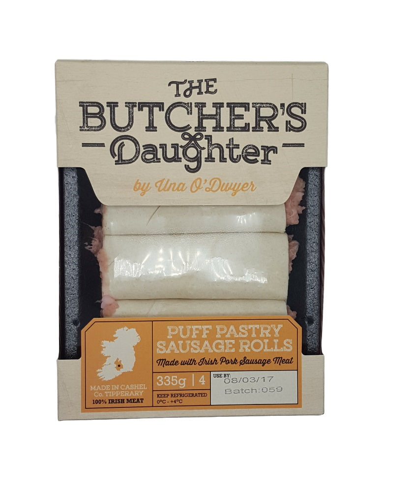 The Butcher&#39;s Daughter Puff Pastry Irish Pork Sausage Rolls 335g