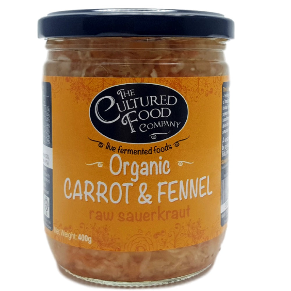 The Cultured Food Company Organic Carrot &amp; Fennel Raw Sauerkraut 400g